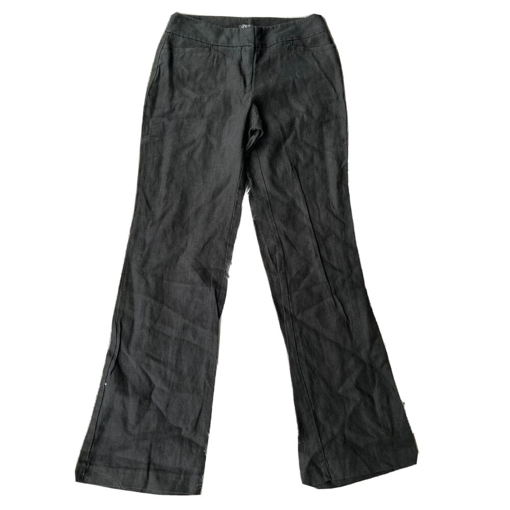 Ann Taylor LOFT Pants Size 6T Julie Fit Trouser Leg Dark Grey Linen Business